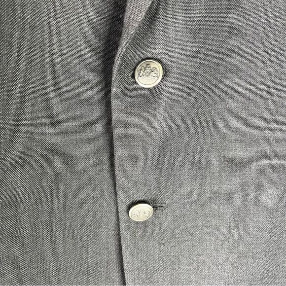 Stafford Blazer Men’s 44R Gray Wool Blend Sport Coat Suit Jacket Metal 2 Button - Picture 5 of 15